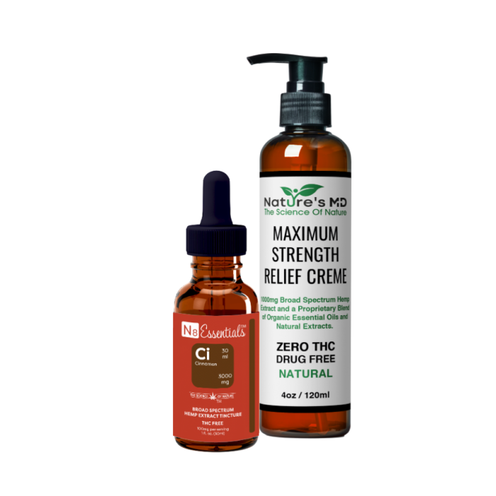 Nature’s MD Broad Spectrum CBD Pain Relief Cream 1000mg /  Tincture 3000mg Limited Time Package